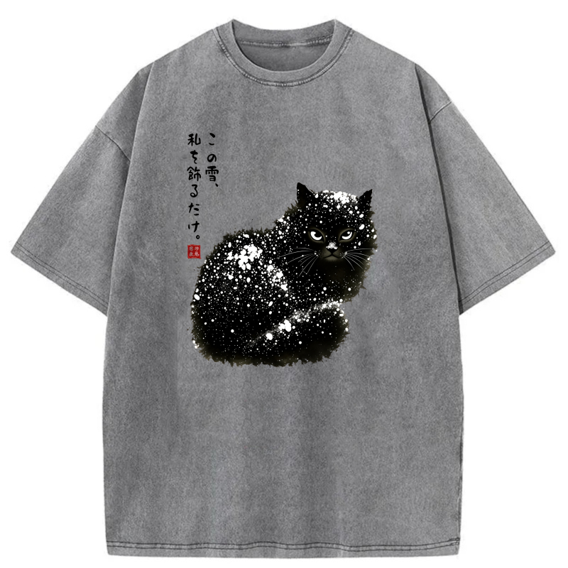 White Cat With Japanese Text And Red Seal tshirt 100% cotton