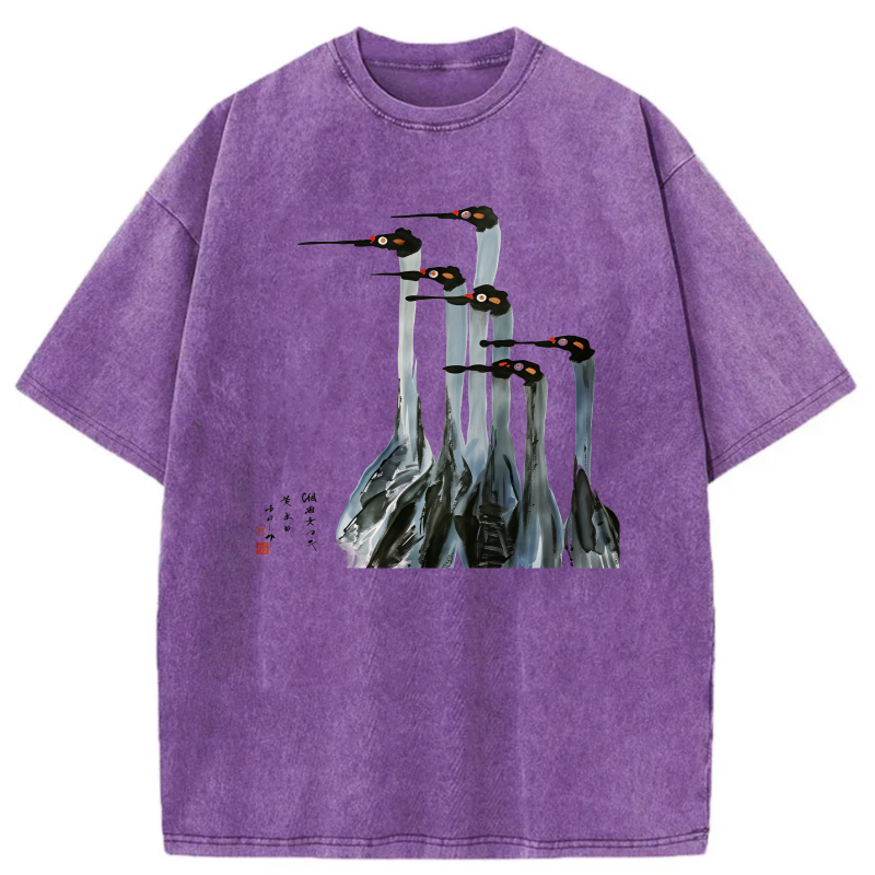 Birds Perched On Rock Formation tshirt 100% cotton