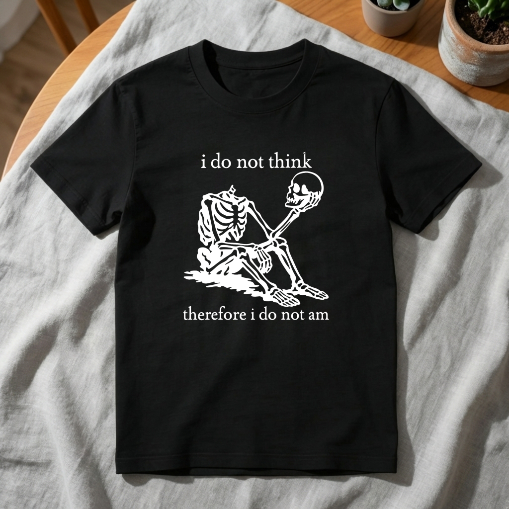 I Do Not Think Therefore I Do Not Am tshirt 100% cotton