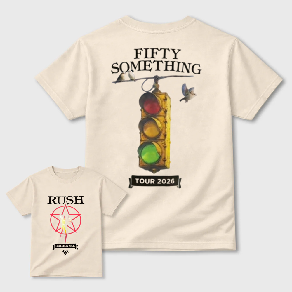 Vintage Traffic Light Bird Graphic Double Sided Rock T-Shirt