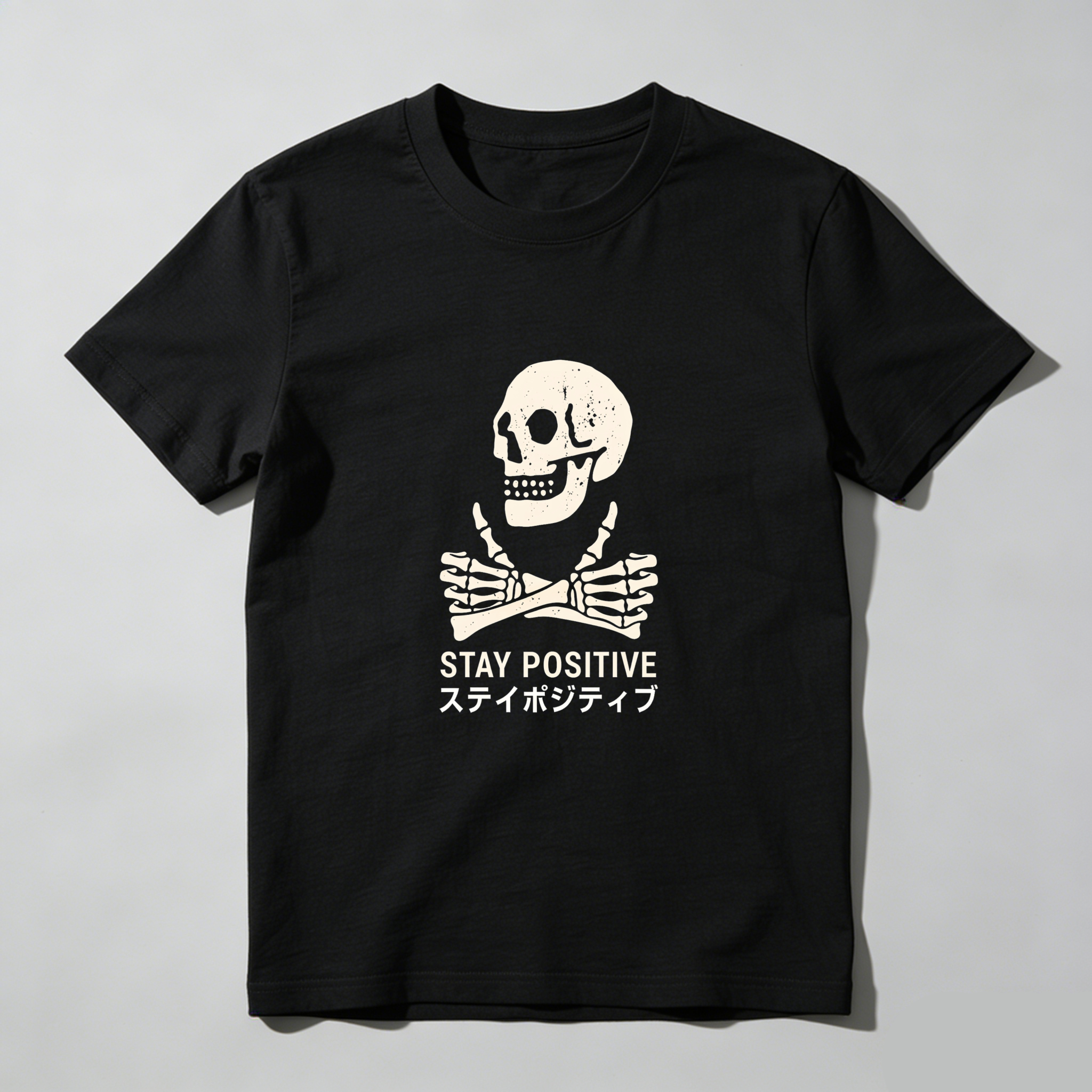 Skull With Crossed Bones And Text tshirt 100% cotton