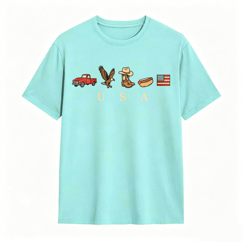 USA Icons Comfort Colors 4th Of July Graphic Tee