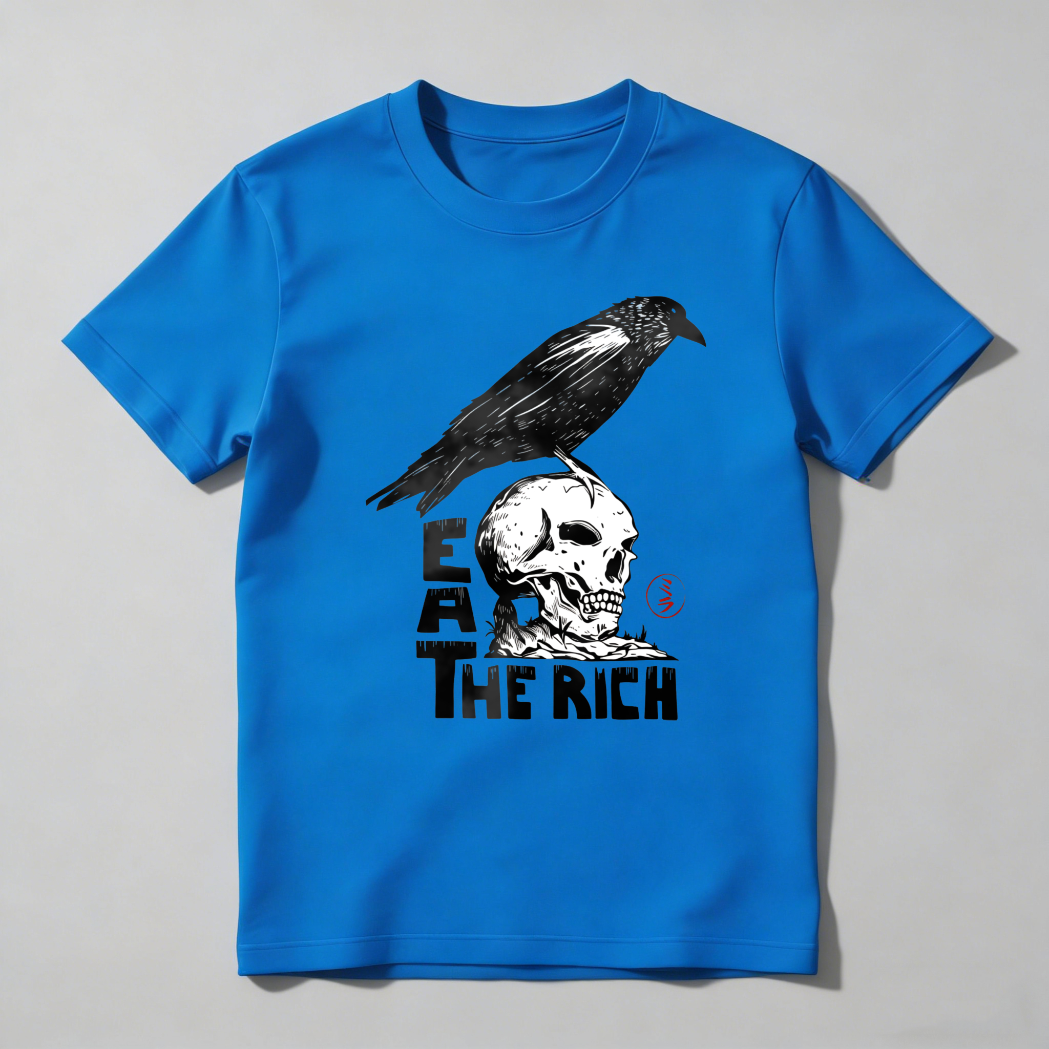 Skull With Comet And Text Pattern tshirt 100% cotton