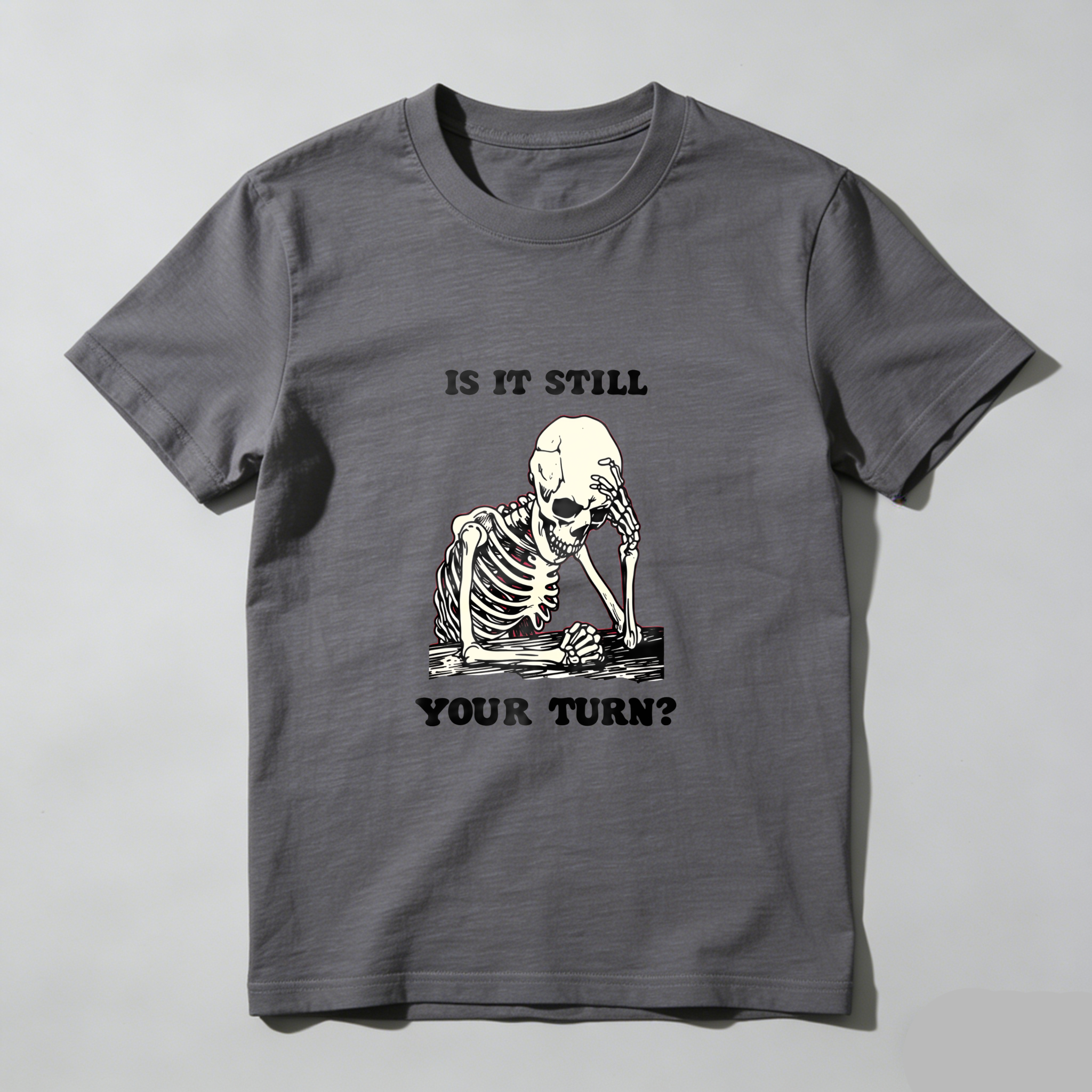 Skeleton Playing Chess With Text tshirt 100% cotton