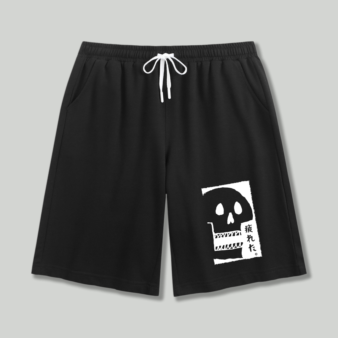Skull And Japanese Text Design Shorts
