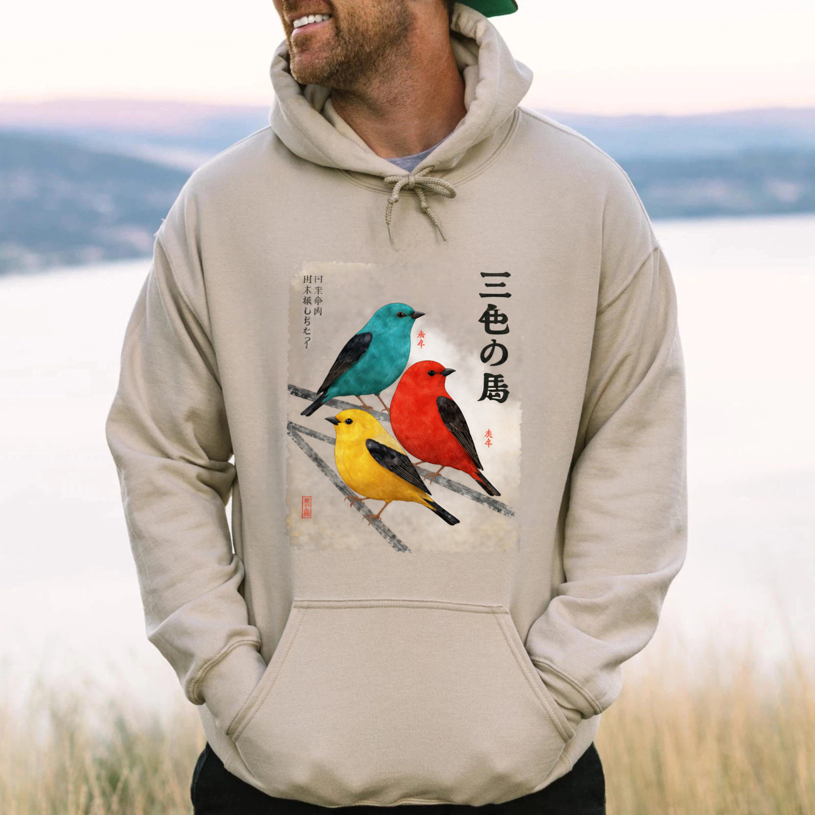 Colorful Birds Art Print Hoodie Unisex Sweatshirt With Front Pocket And Drawstring Hood