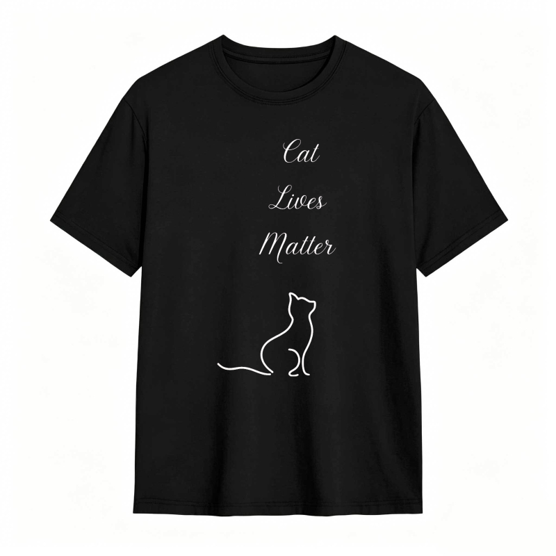 Cat Lives Matter With Cat Silhouette tshirt 100% cotton