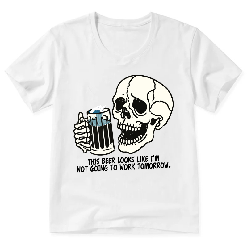 Funny Skull Beer T-Shirt With Humor Quote For Party And Casual Wear