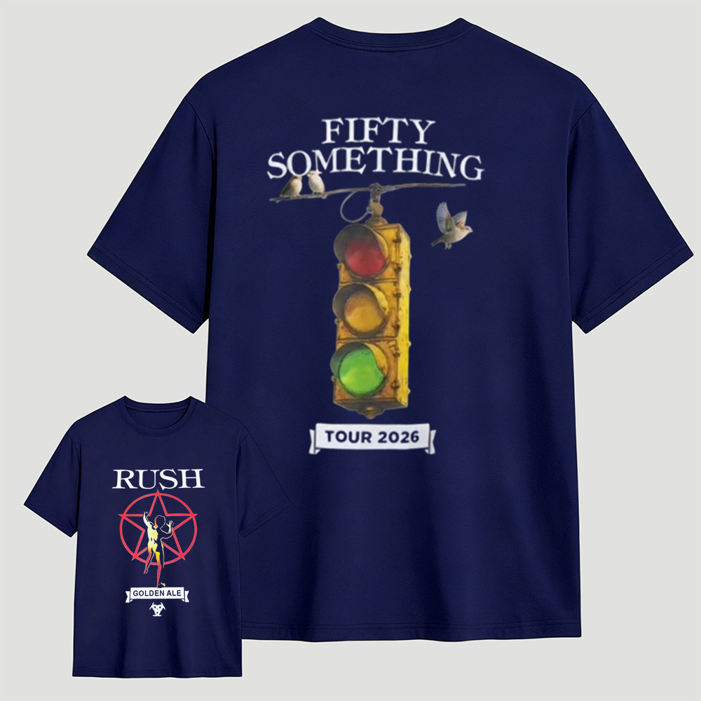 Vintage Traffic Light Bird Graphic Double Sided Rock T-Shirt