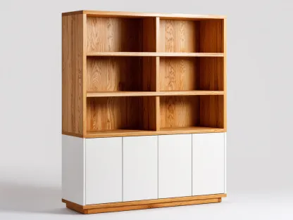 Vitrina 4 puertas 120x40x180cm - madera y blanco - estilo moderno-Roomgethub