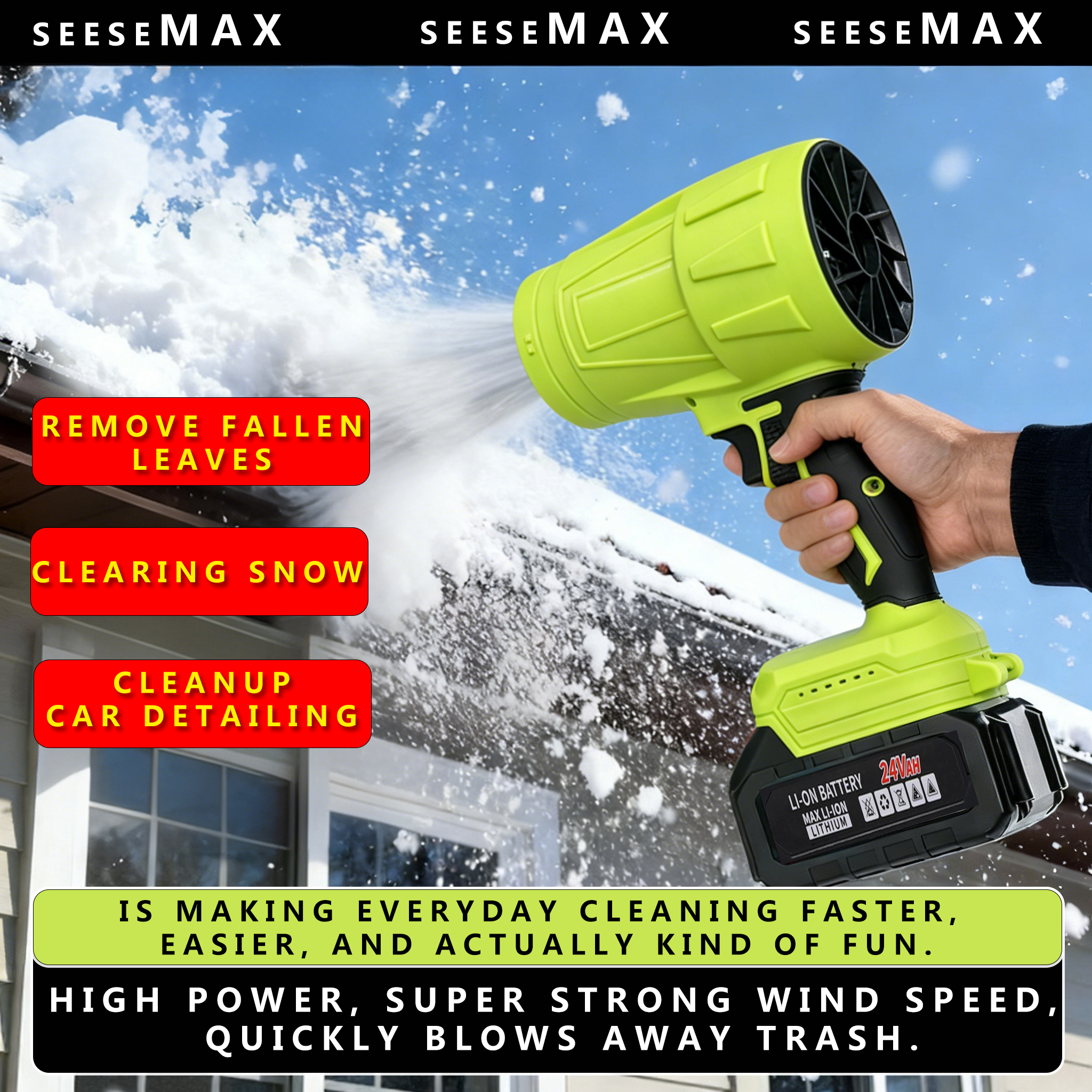 SEESE MAX™ – Ultra-Light, Ultra-Powerful Turbo Jet Leaf Blower Cordless Leaf Blower