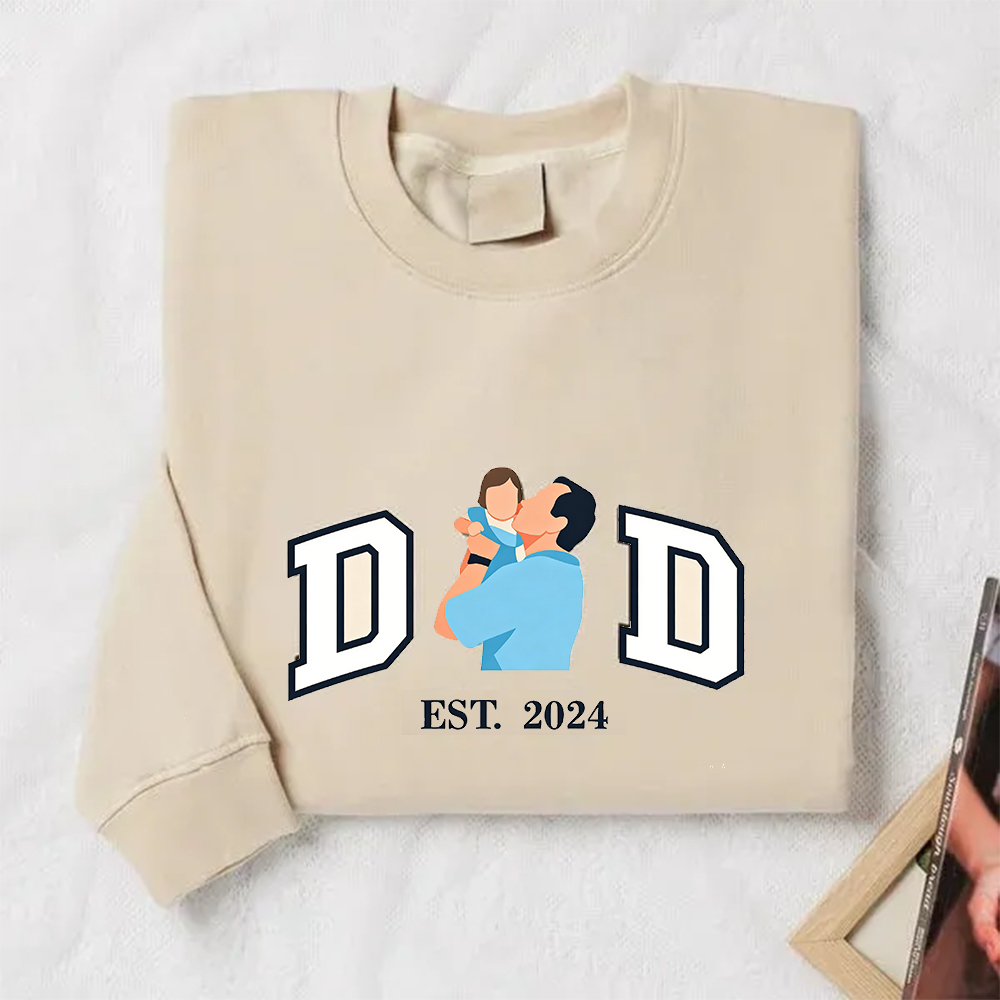 Custom portrait printed sweatshirt/hoodie based on a photo (a gift for Dad)