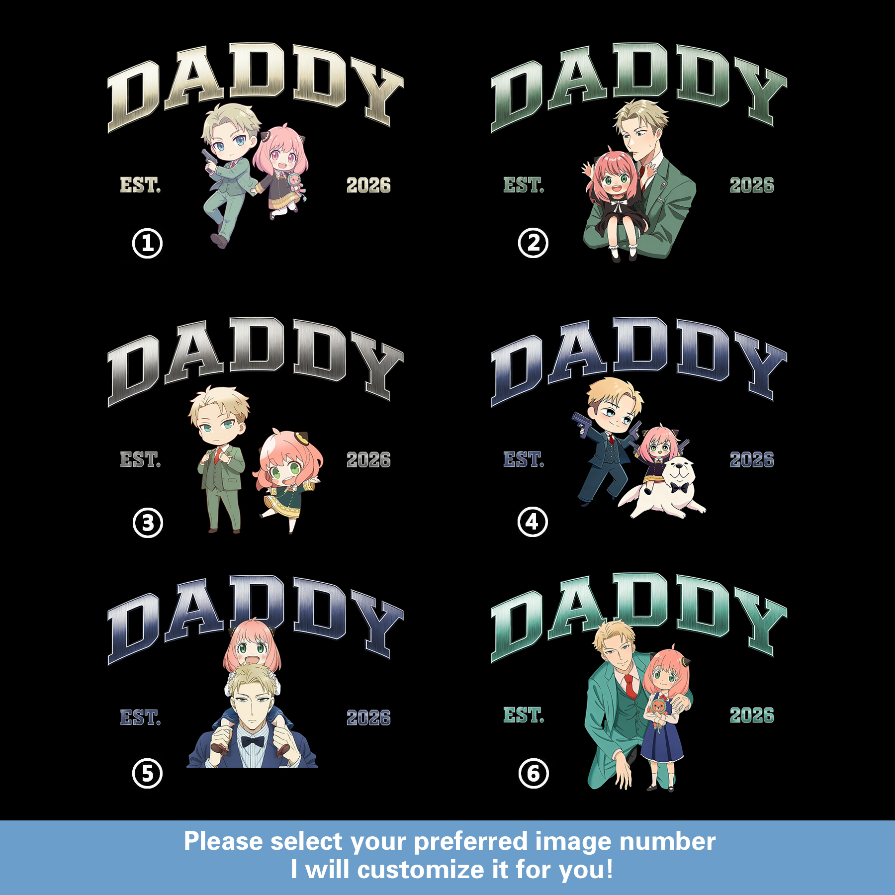 Personalized Spy x Family Daddy Crewneck | Custom Year & Design for Dads