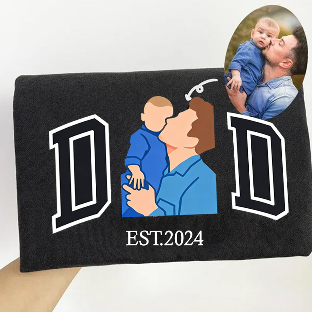 Custom portrait printed sweatshirt/hoodie based on a photo (a gift for Dad)