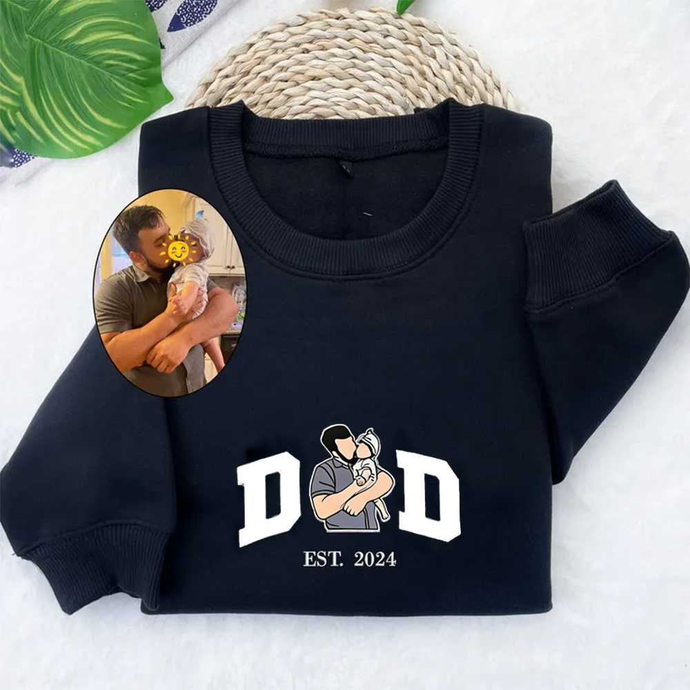 Custom portrait printed sweatshirt/hoodie based on a photo (a gift for Dad)