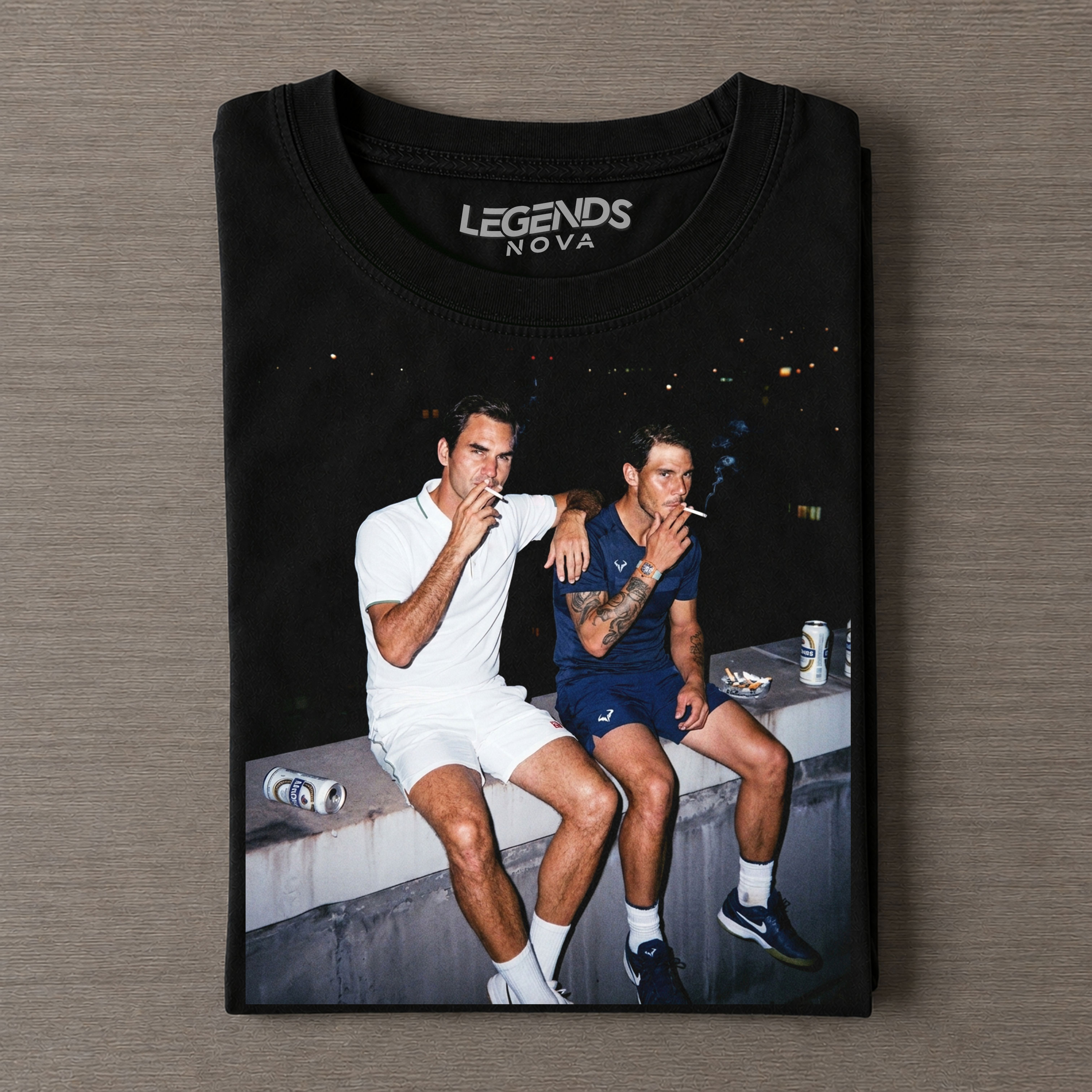 Roger Federer & Rafael Nadal Tennis legend graphic T-shirt