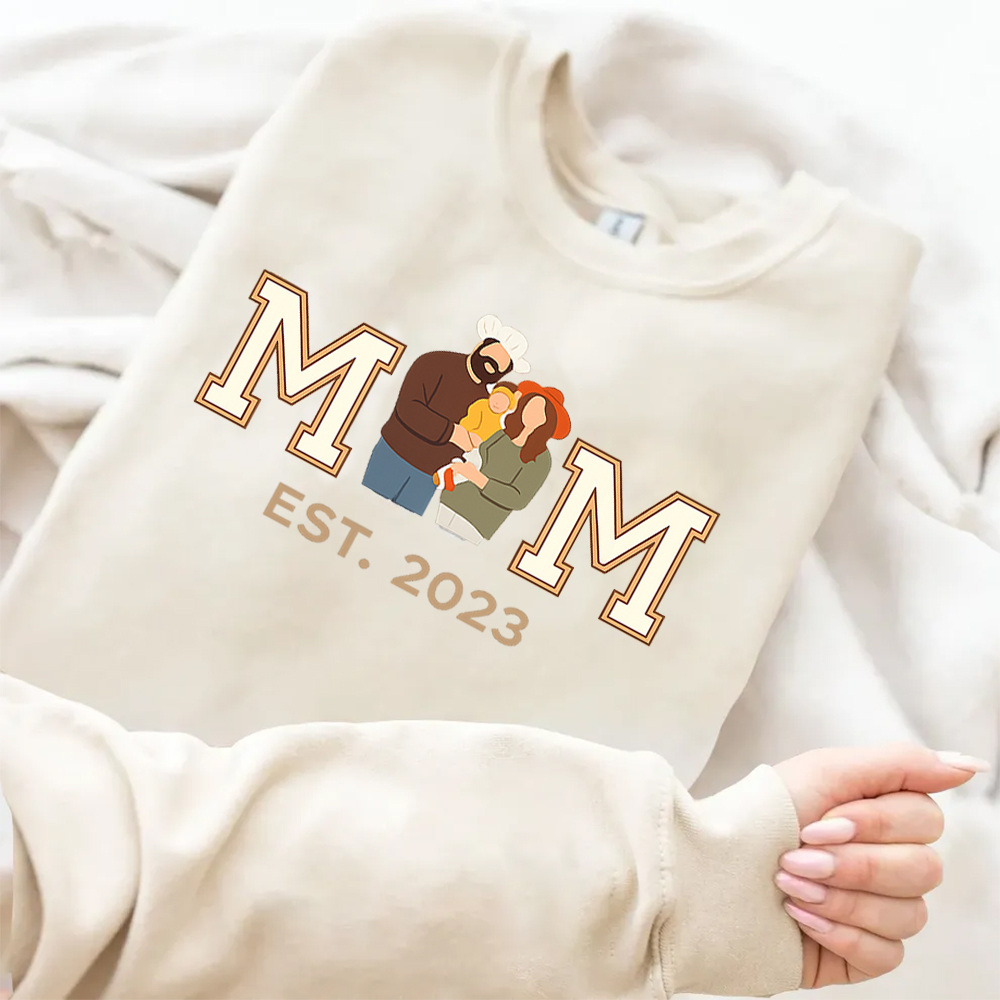 Personalized anime-print family photo hoodies/T-shirts