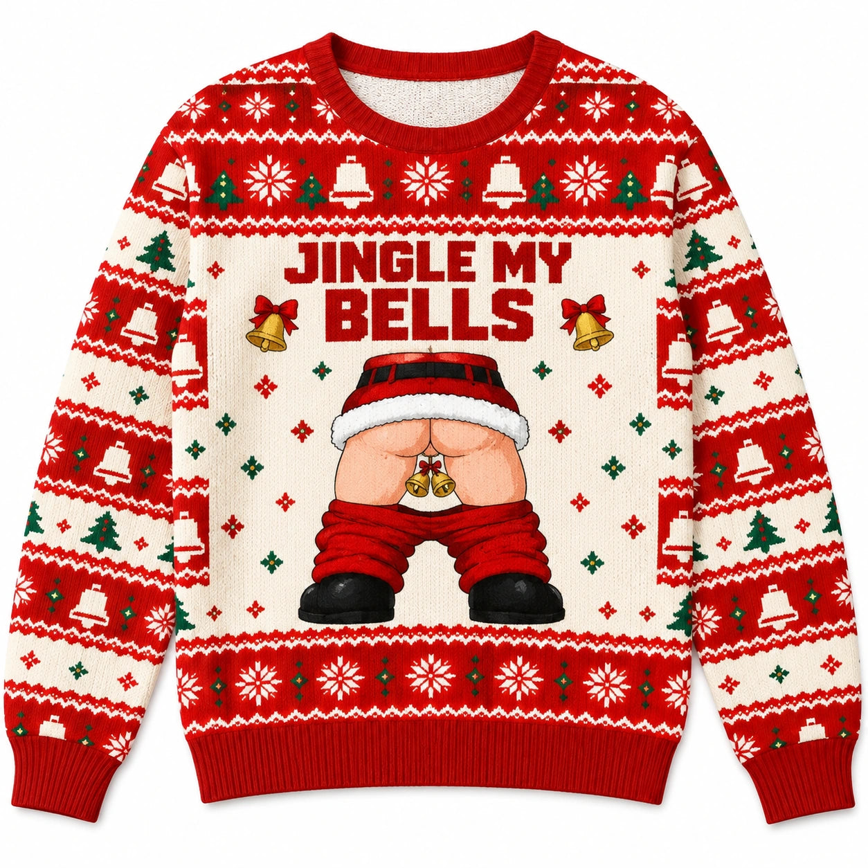 Custom Funny Naughty Jingle My Bells Christmas Gifts for Men - Personalized Ugly Sweater