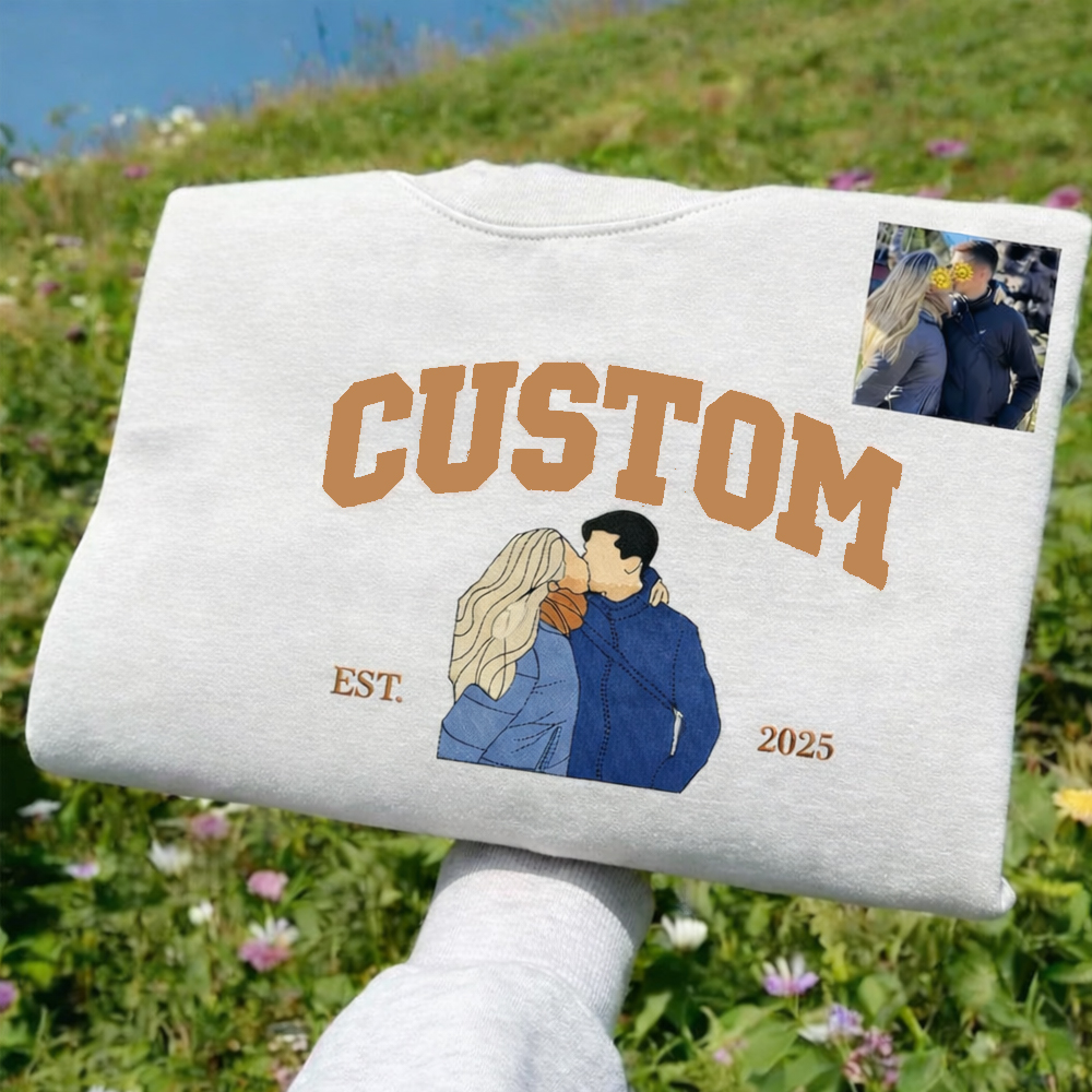 Personalized Embroidered Portrait from Photo Hoodie