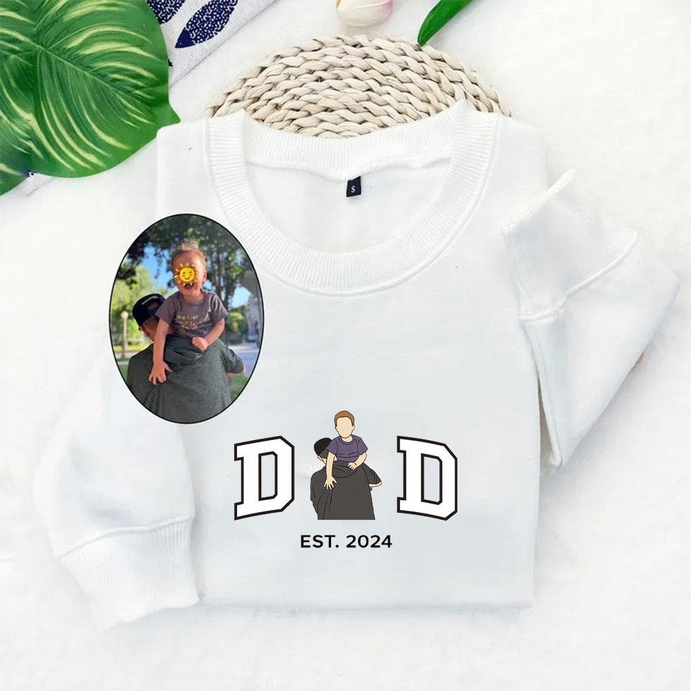 Custom portrait printed sweatshirt/hoodie based on a photo (a gift for Dad)
