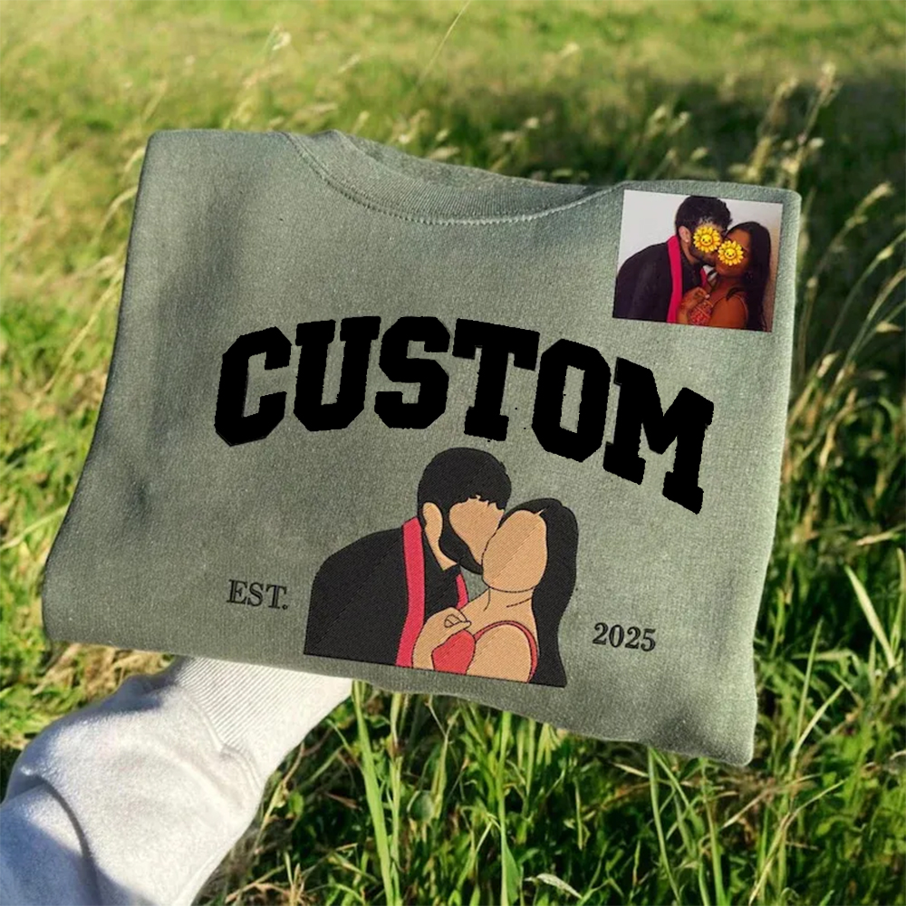 Personalized Embroidered Portrait from Photo Hoodie