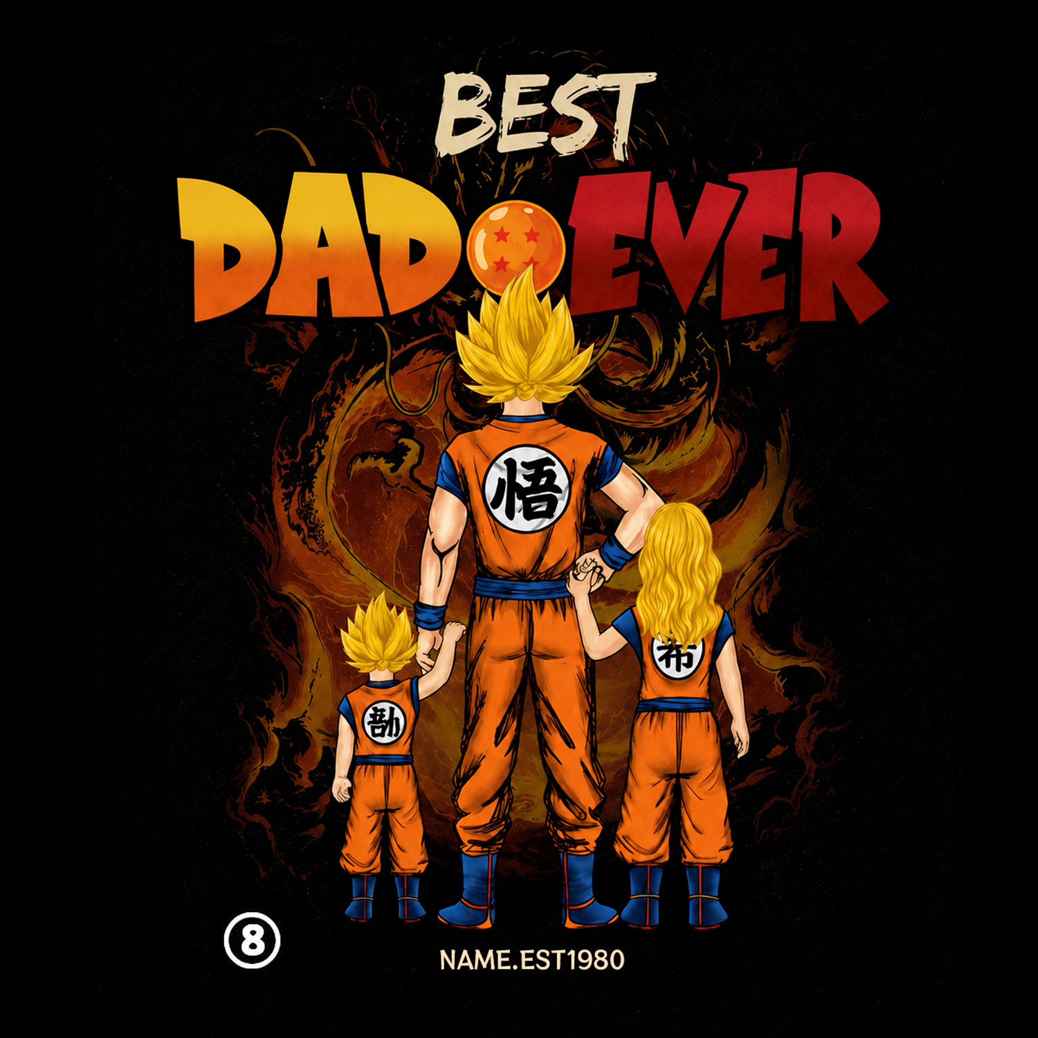 Personalized Best Dad Ever Shirt - Dragon Dad Custom Shirt Gift For Dad