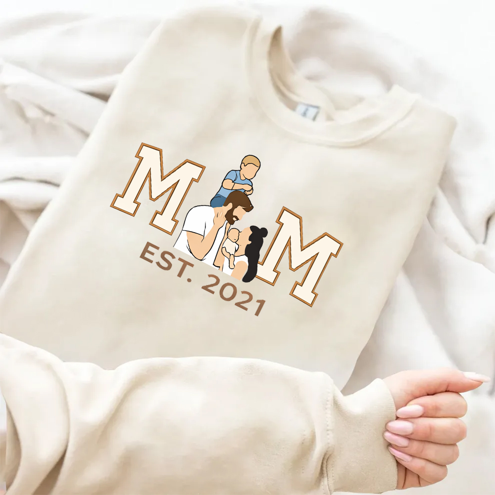 Personalized anime-print family photo hoodies/T-shirts