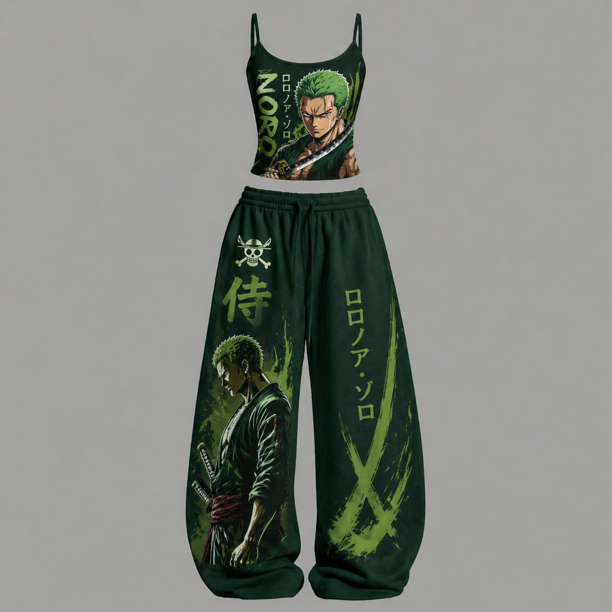 Animescollection One Piece Top & Elasticated Trousers Two-Piece Set