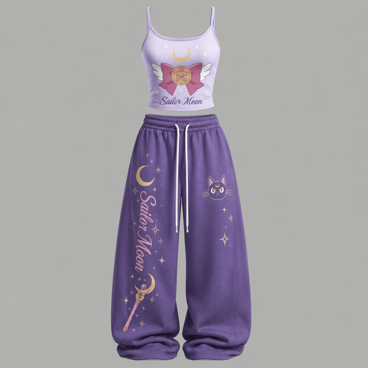 Animescollection Sailor Moon Top & Elasticated Trousers Two-Piece Set
