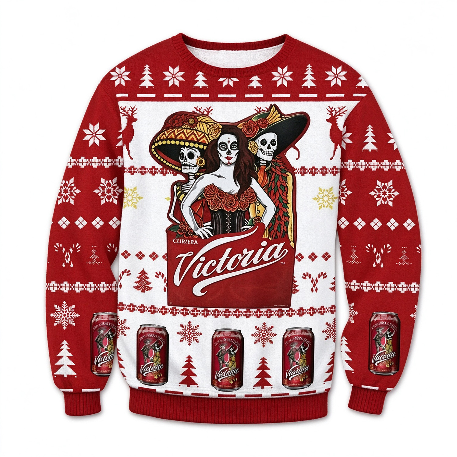 Christmas Gift Cerveza Victoria Ugly 3D Sweater