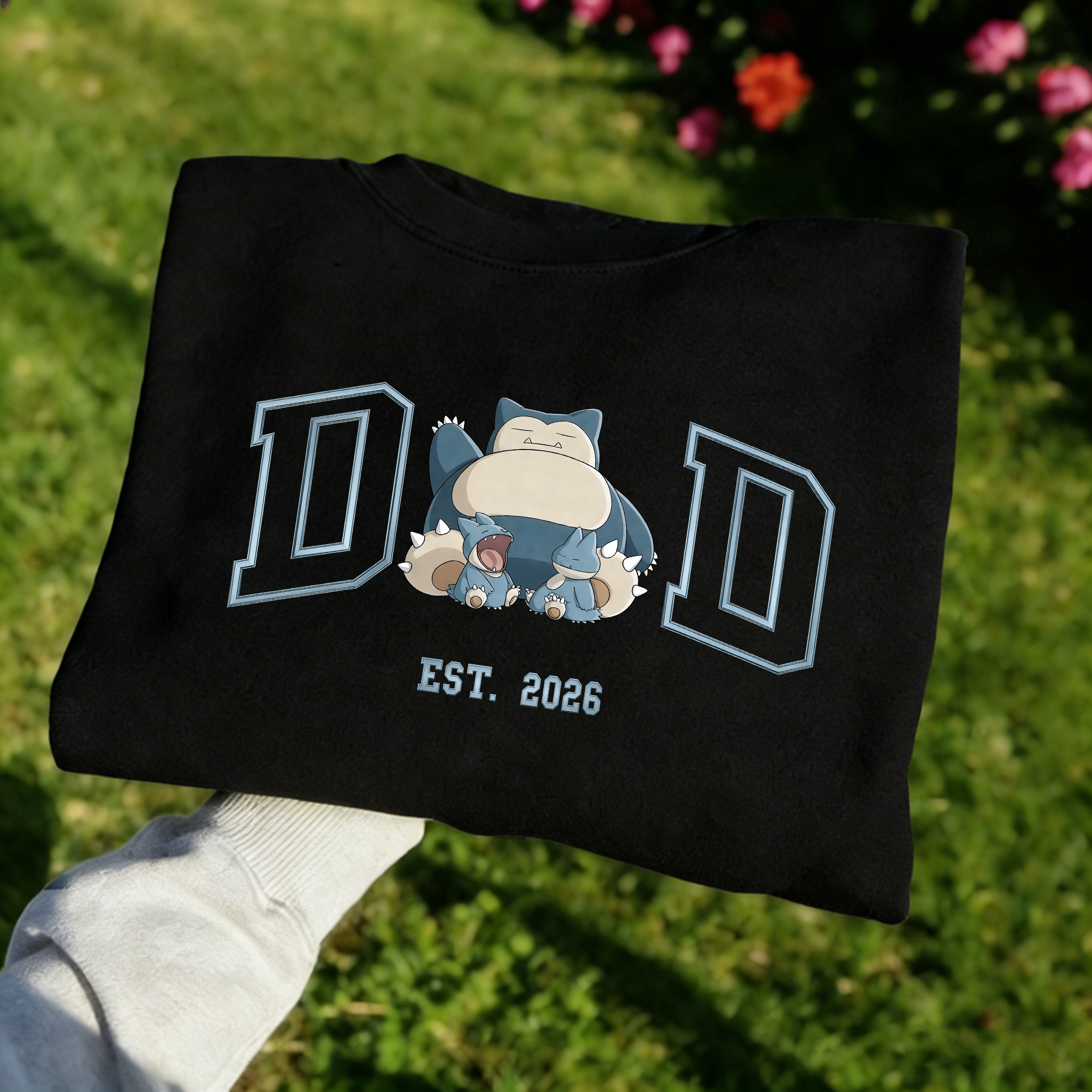 Pokémon-themed parent-child printed T-shirts and sweatshirts(Snorlax)