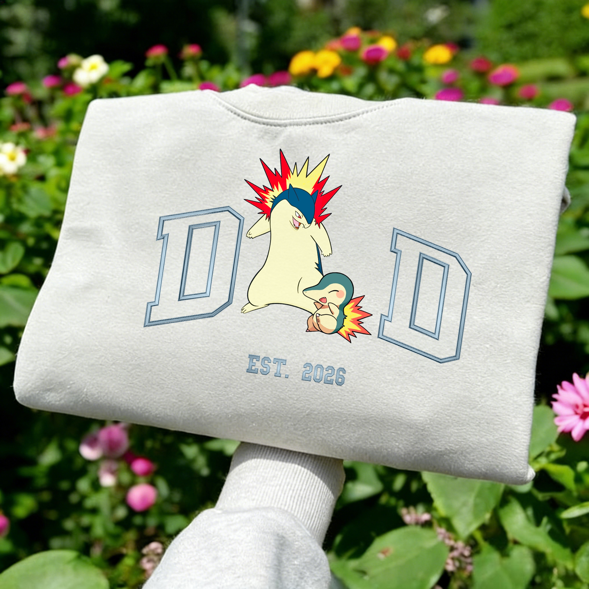 Pokémon-themed parent-child printed T-shirts and sweatshirts(Typhlosion)