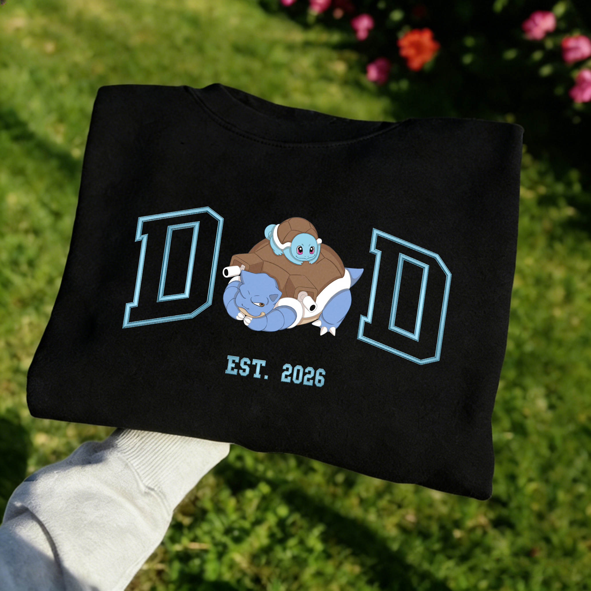 Pokémon-themed parent-child printed T-shirts and sweatshirts(Squirtle)