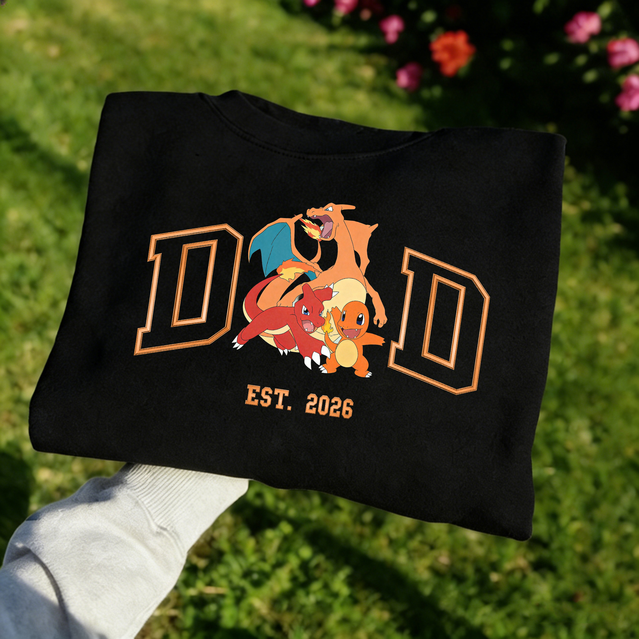 Pokémon-themed parent-child printed T-shirts and sweatshirts(Charizard)