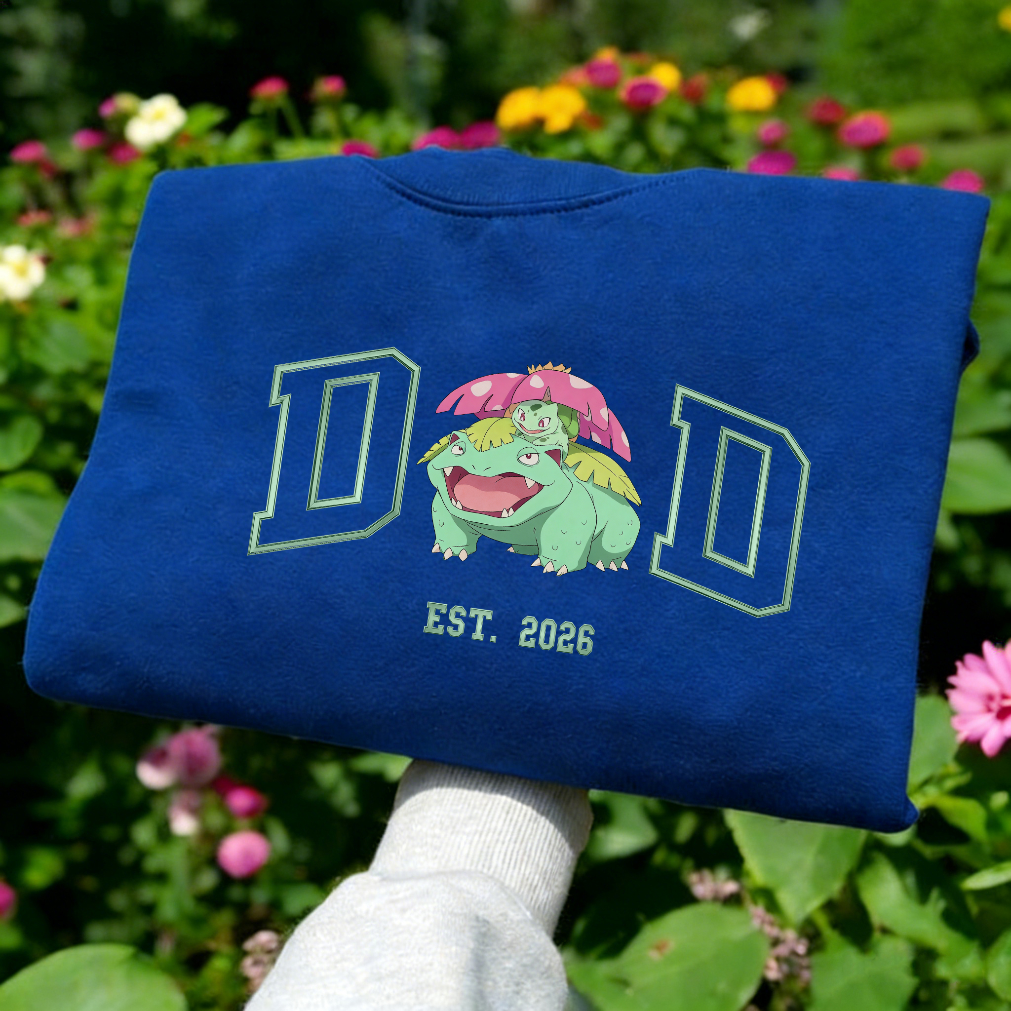 Pokémon-themed parent-child printed T-shirts and sweatshirts(Bulbasaur)