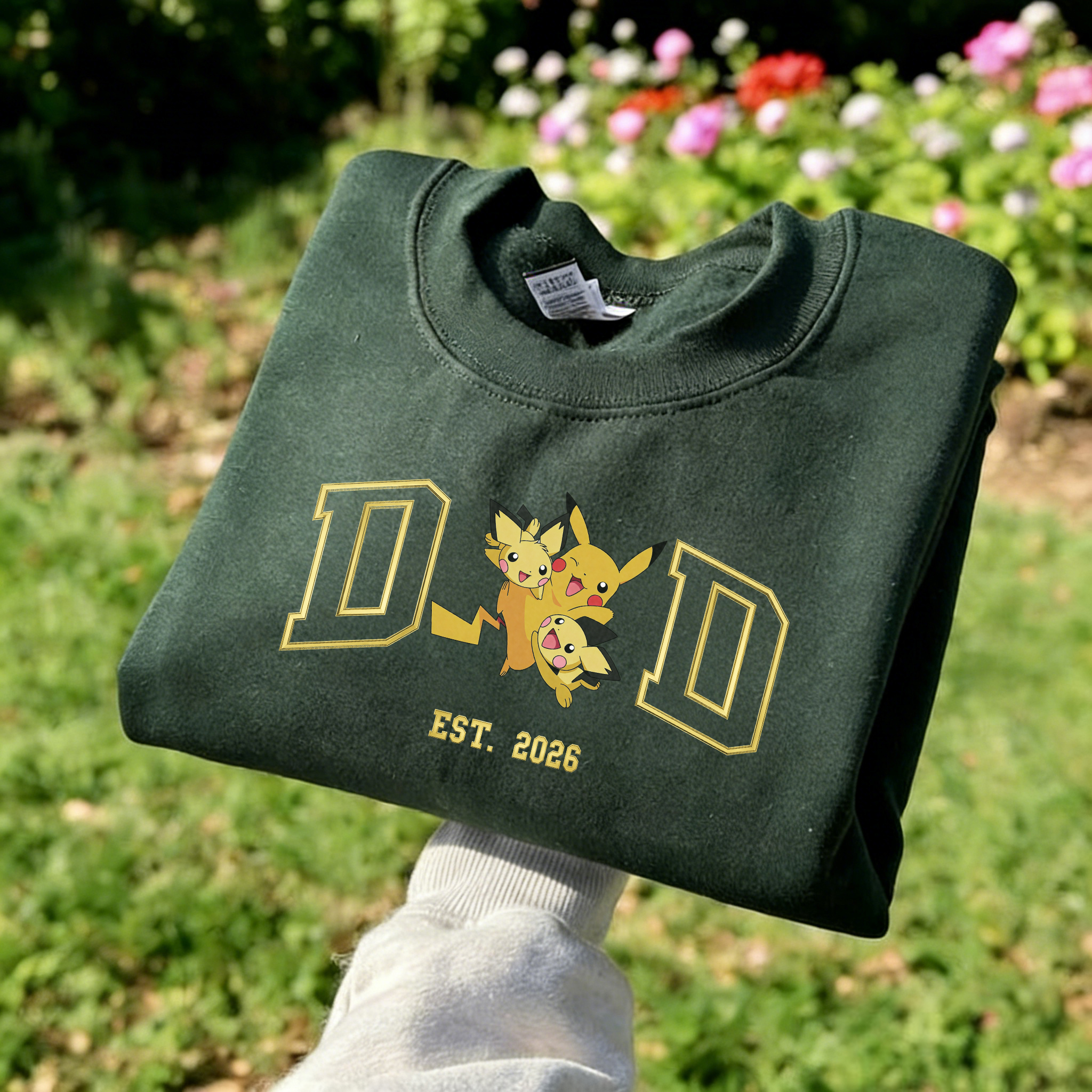 Pokémon-themed parent-child printed T-shirts and sweatshirts(Pikachu)