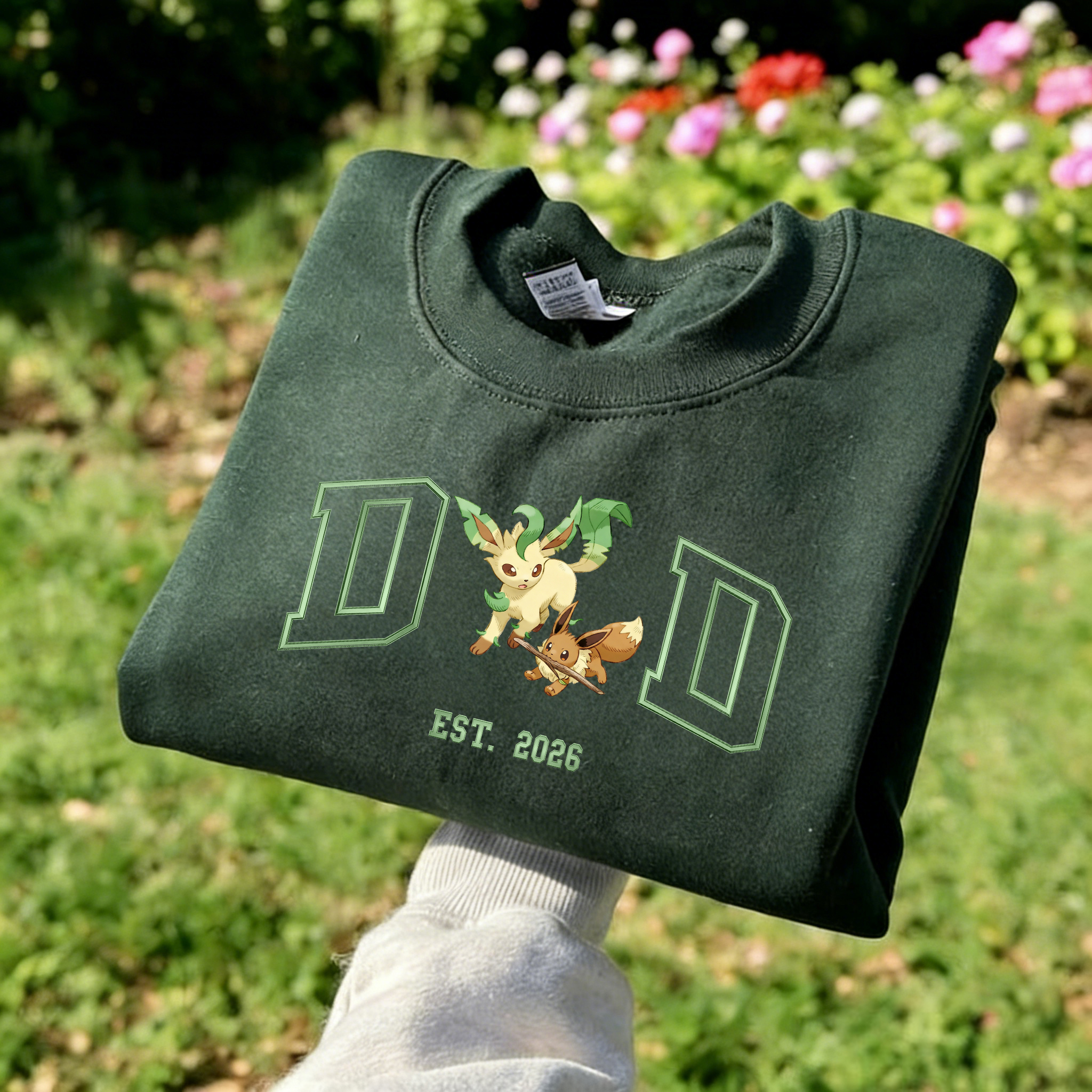 Pokémon-themed parent-child printed T-shirts and sweatshirts(Eevee)