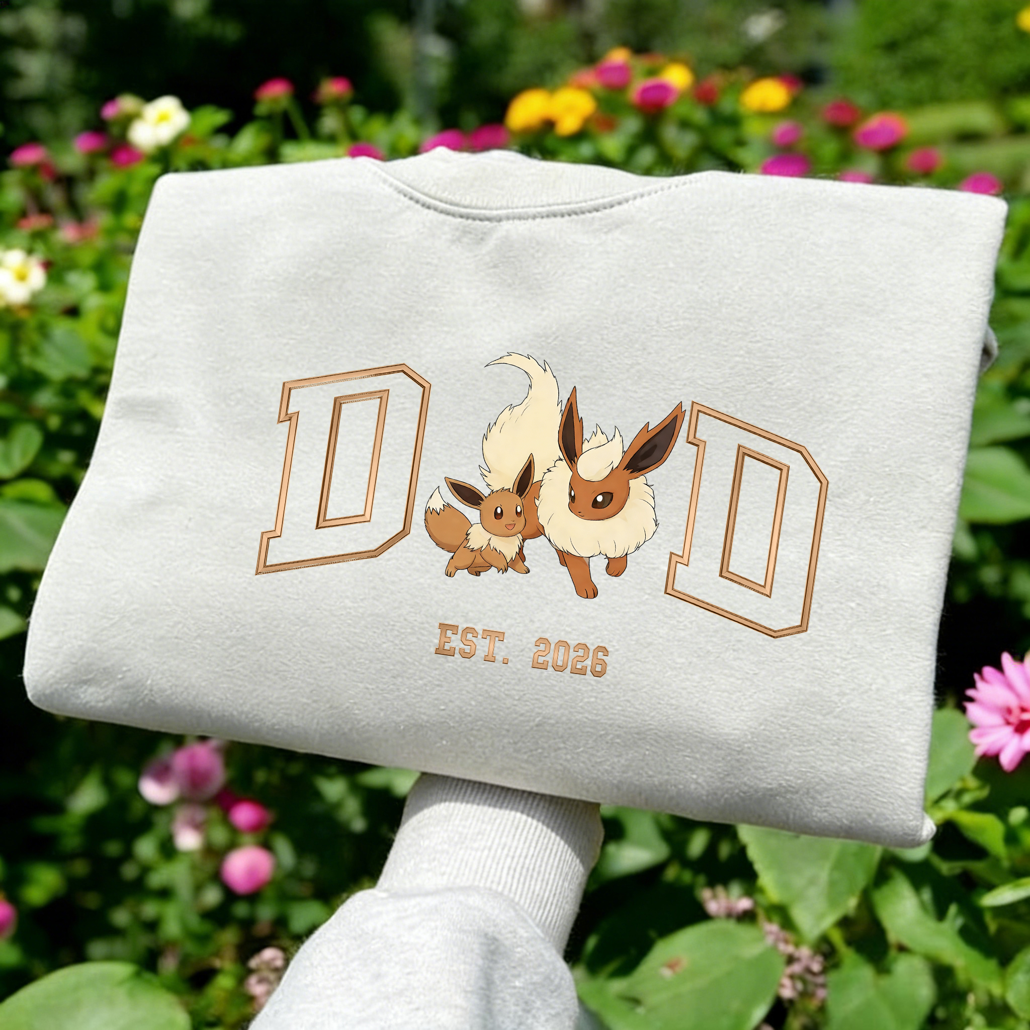 Pokémon-themed parent-child printed T-shirts and sweatshirts(Flareon)