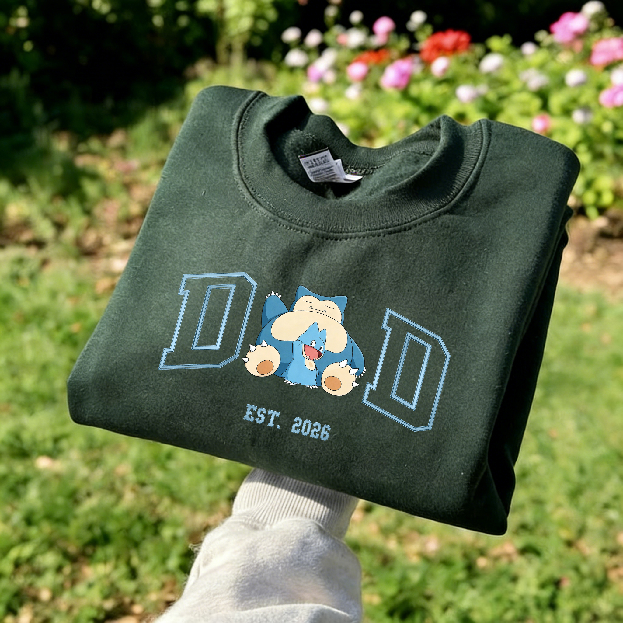 Pokémon-themed parent-child printed T-shirts and sweatshirts(Snorlax)