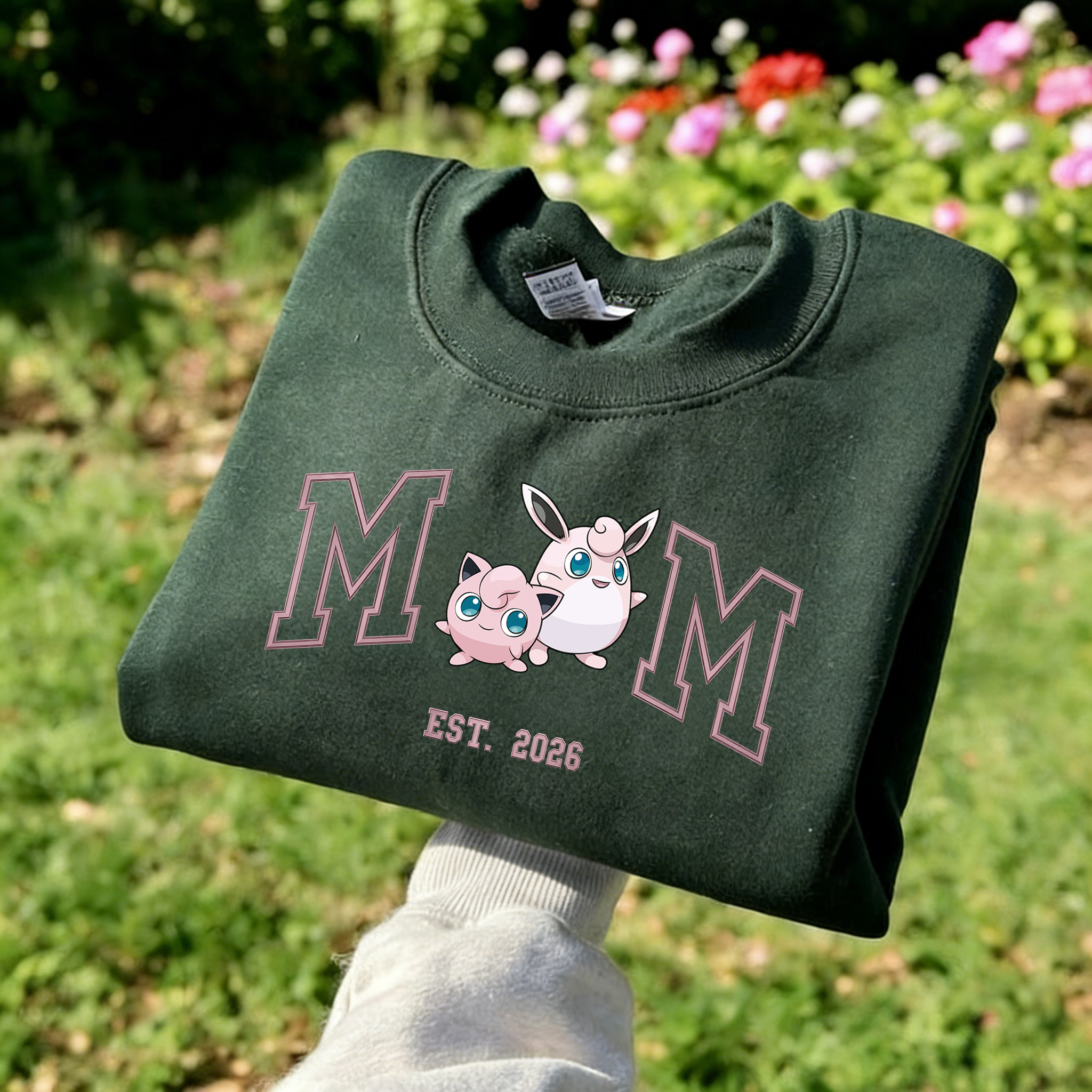 Custom-printed couple portrait sweatshirts based on photos(Pokémon)