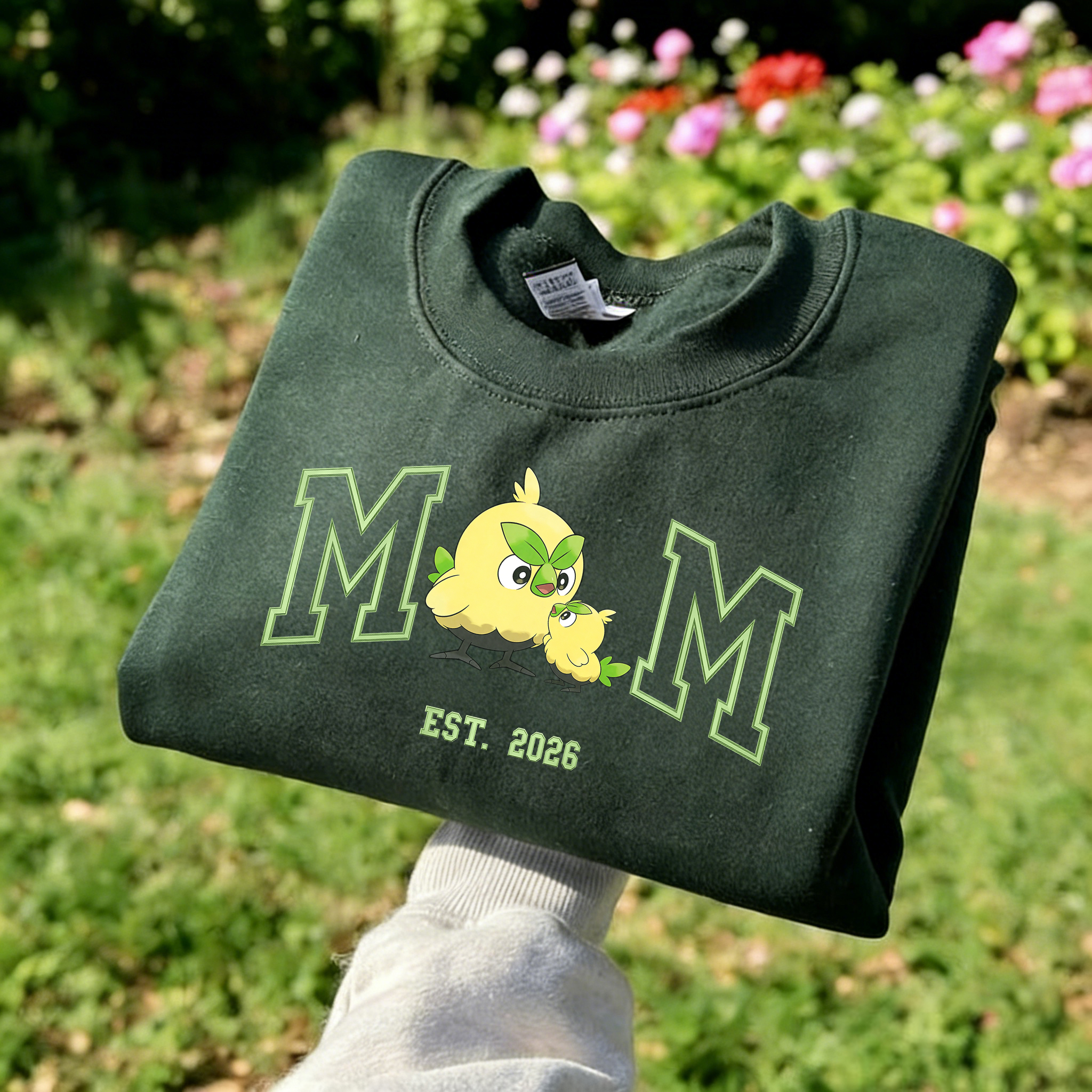 Pokémon-themed parent-child printed T-shirts and sweatshirts(Rowlet)