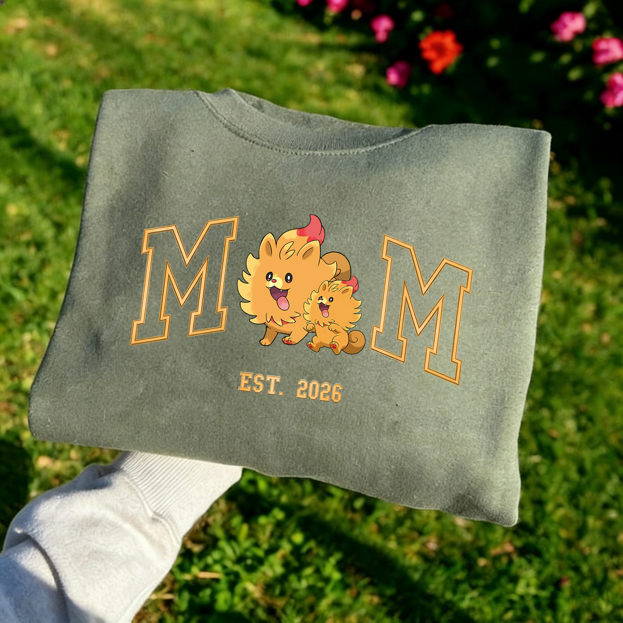 Pokémon-themed parent-child printed T-shirts and sweatshirts(Pombon)
