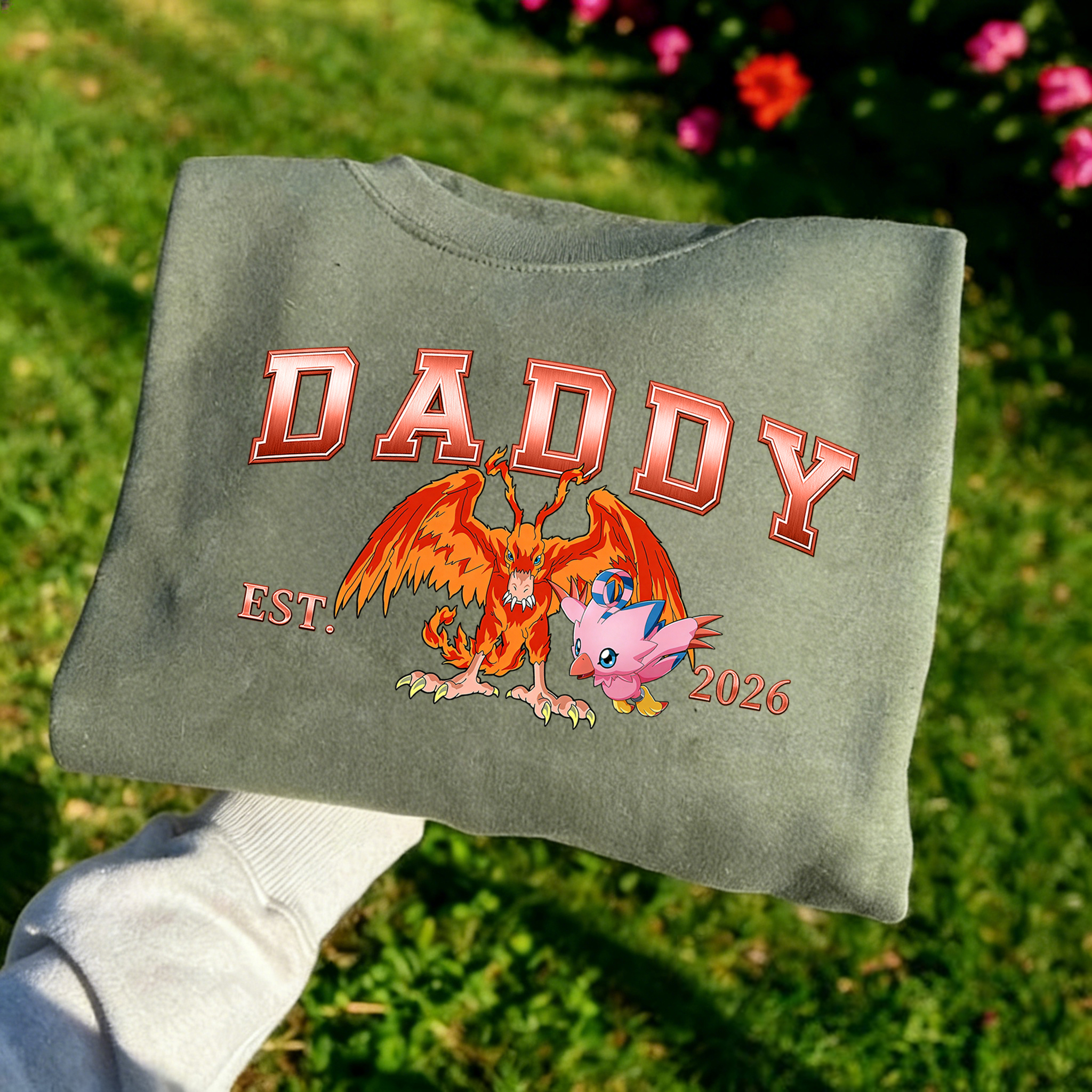 Digimon-themed parent-child printed T-shirts and sweatshirt(Biyomon)