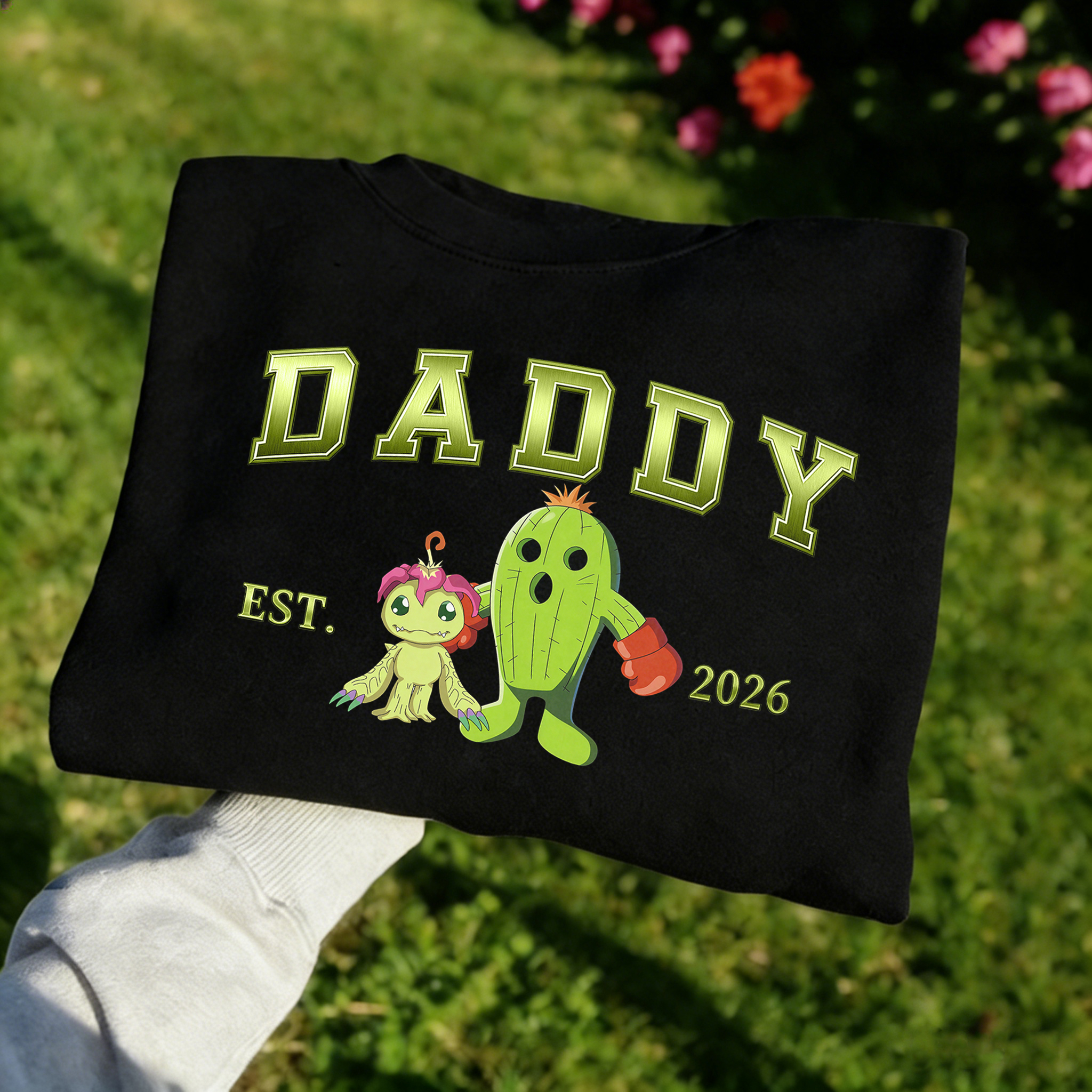 Digimon-themed parent-child printed T-shirts and sweatshirt(Palmon)