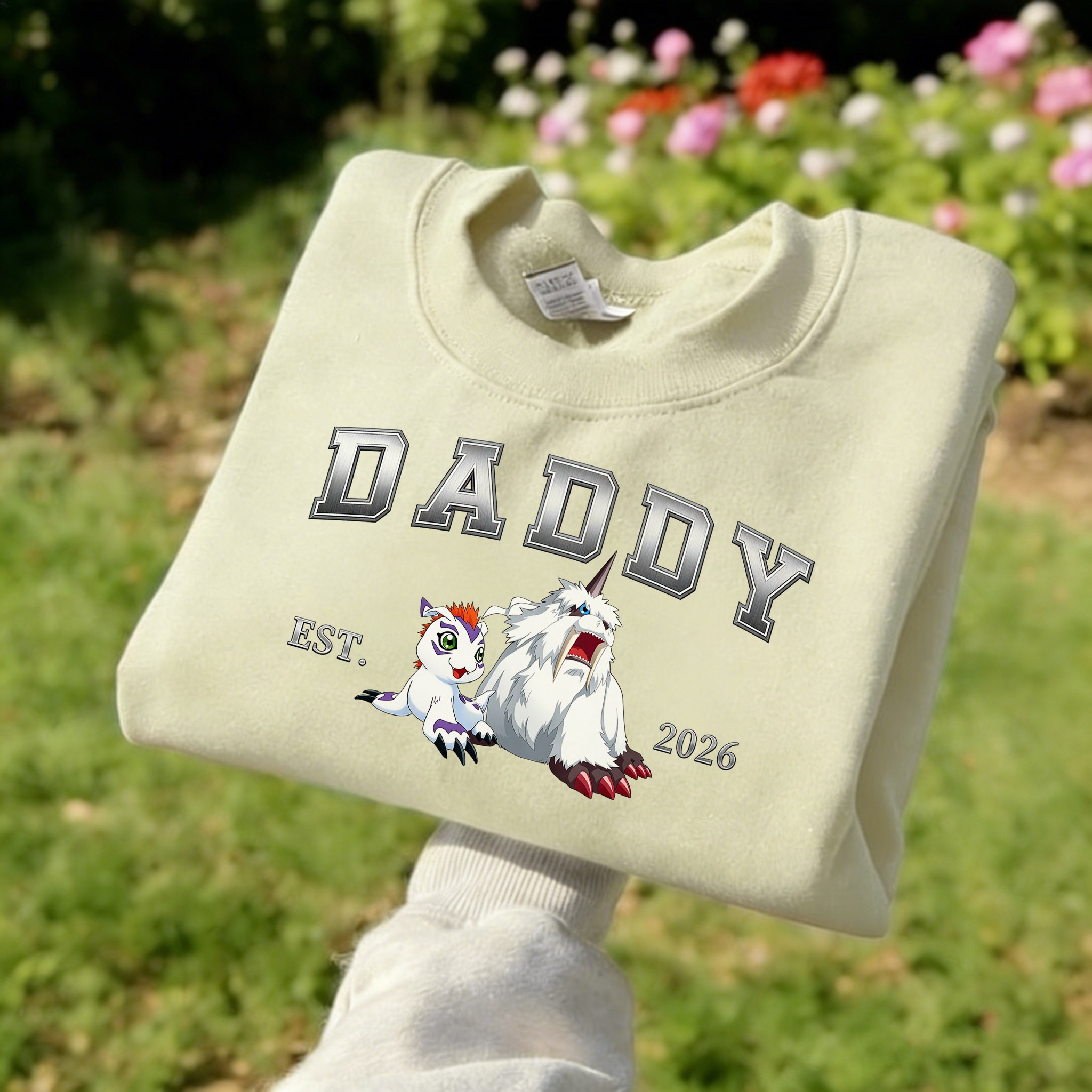 Digimon-themed parent-child printed T-shirts and sweatshirt(Gomamon)