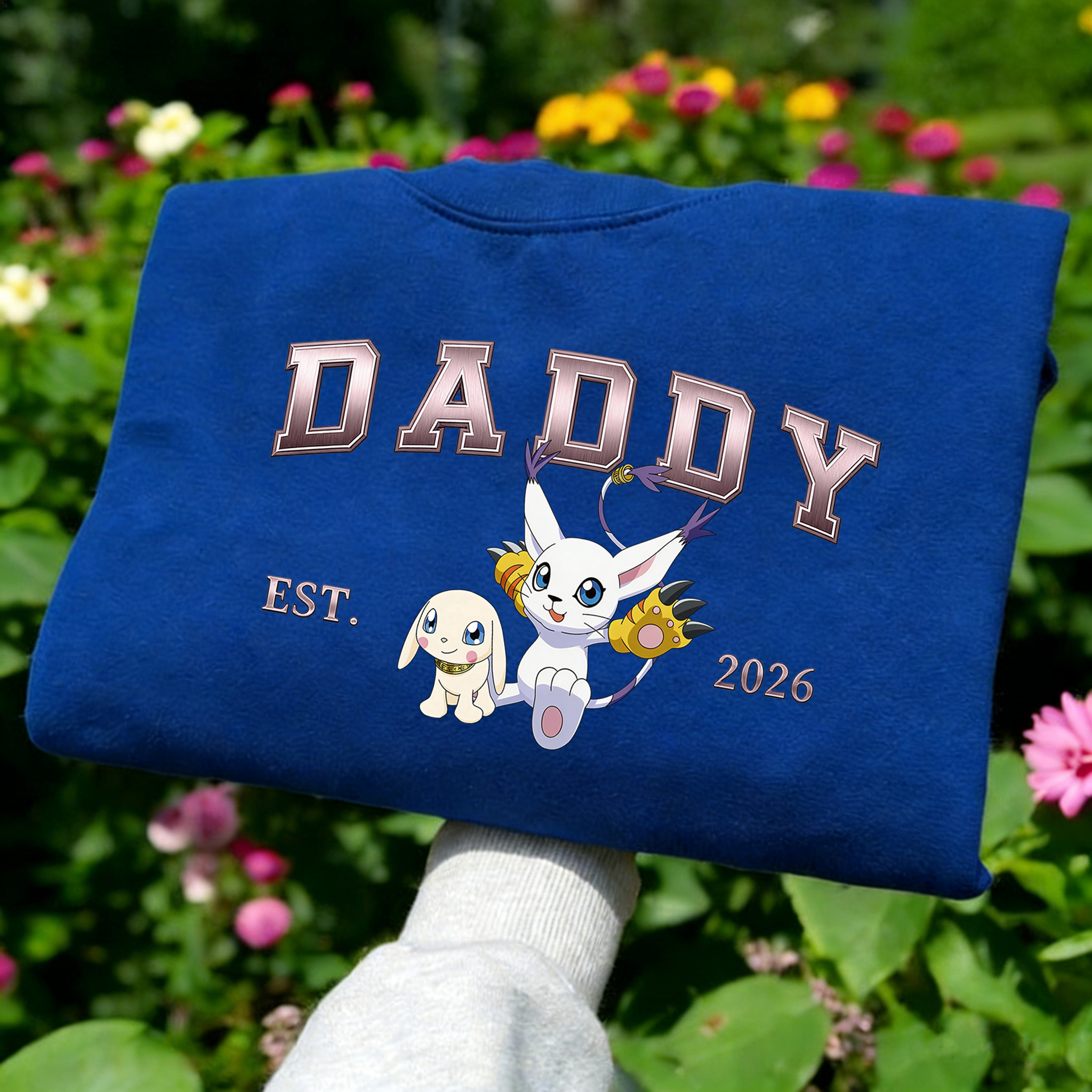 Digimon-themed parent-child printed T-shirts and sweatshirt(Tailmon)