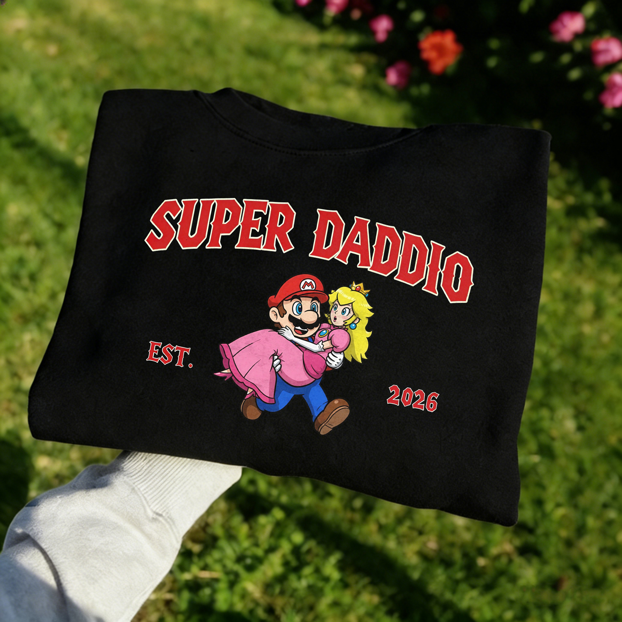 Super Dad 2026 Commemorative Hoodie | Mario and Princess Peach