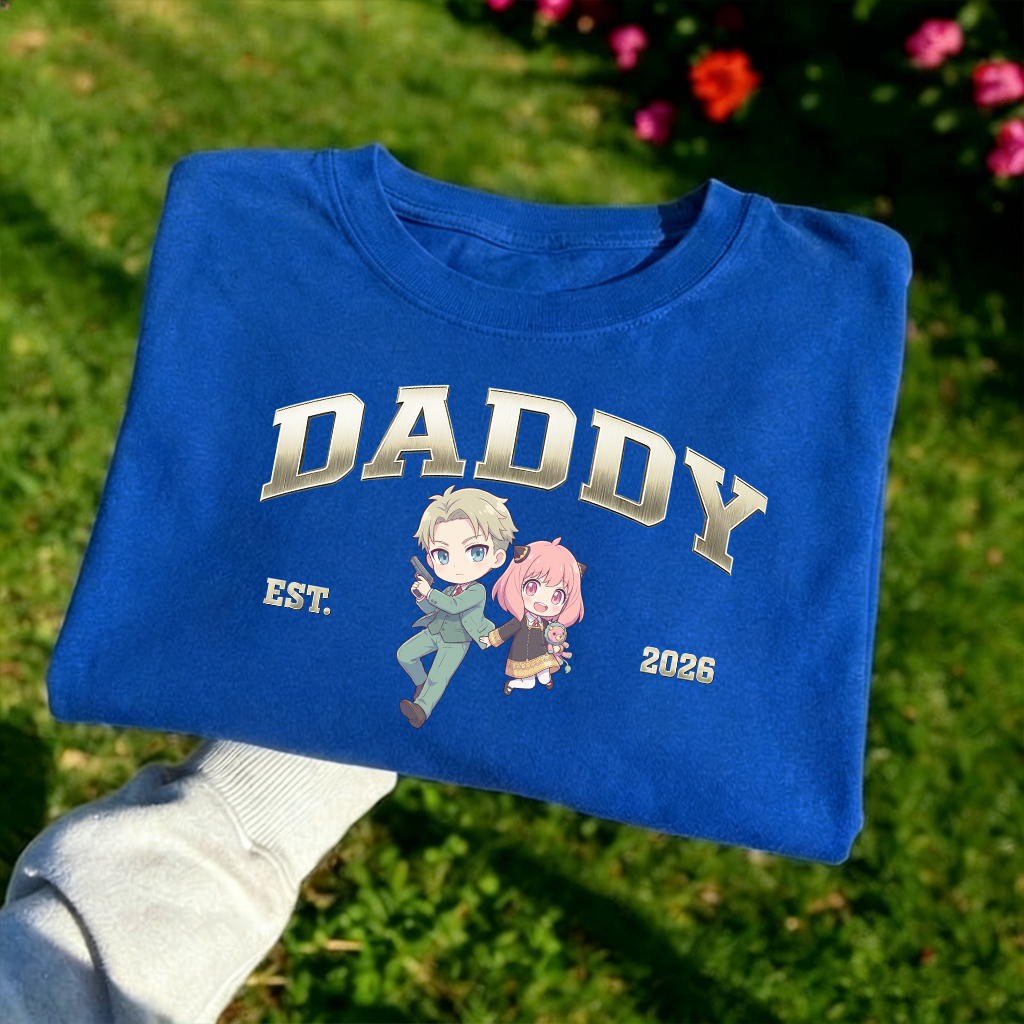 Anime Dad Sweatshirt - Spy x Family Daddy 2026 | Loid & Anya Themed New Dad Gift