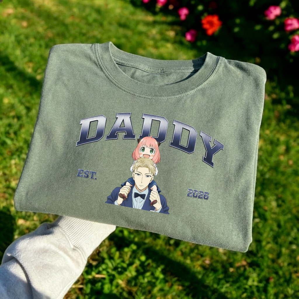 Anime Dad Sweatshirt - Spy x Family Daddy 2026 | Loid & Anya Themed New Dad Gift