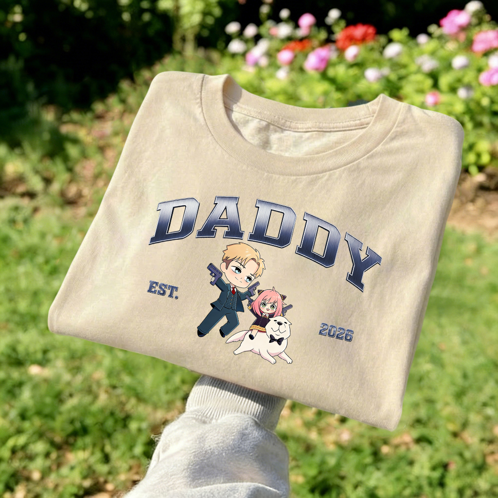 Anime Dad Sweatshirt - Spy x Family Daddy 2026 | Loid, Anya & Bond Themed New Dad Gift